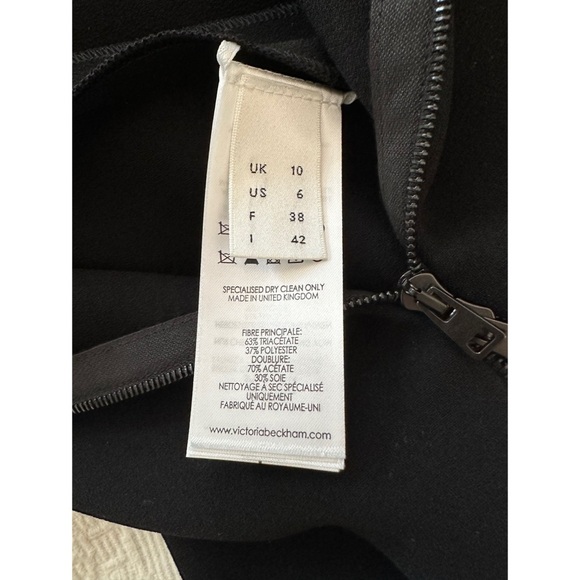 Victoria Beckham Black Bonded Crepe Cami Fitted Dress, Sz US 6/UK 10 - Picture 10 of 11